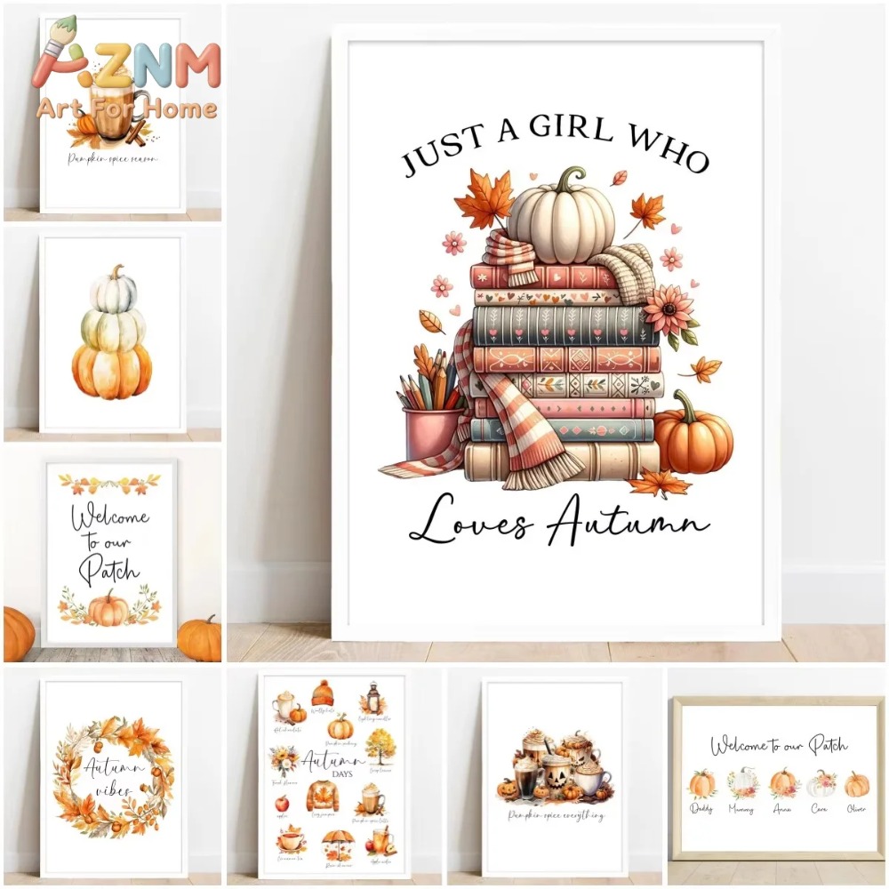 Coffee Tea Milk - 1PC Pumpkin Spice PosterPrint Autumn Home