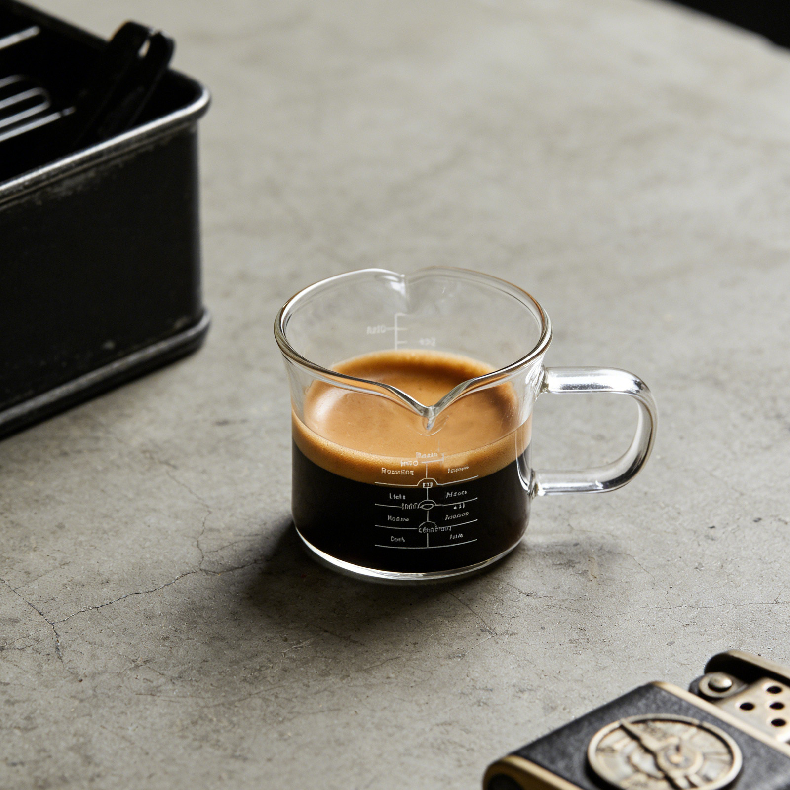 Coffee Tea Milk - Double Spout Glass Measuring Cup 100Ml