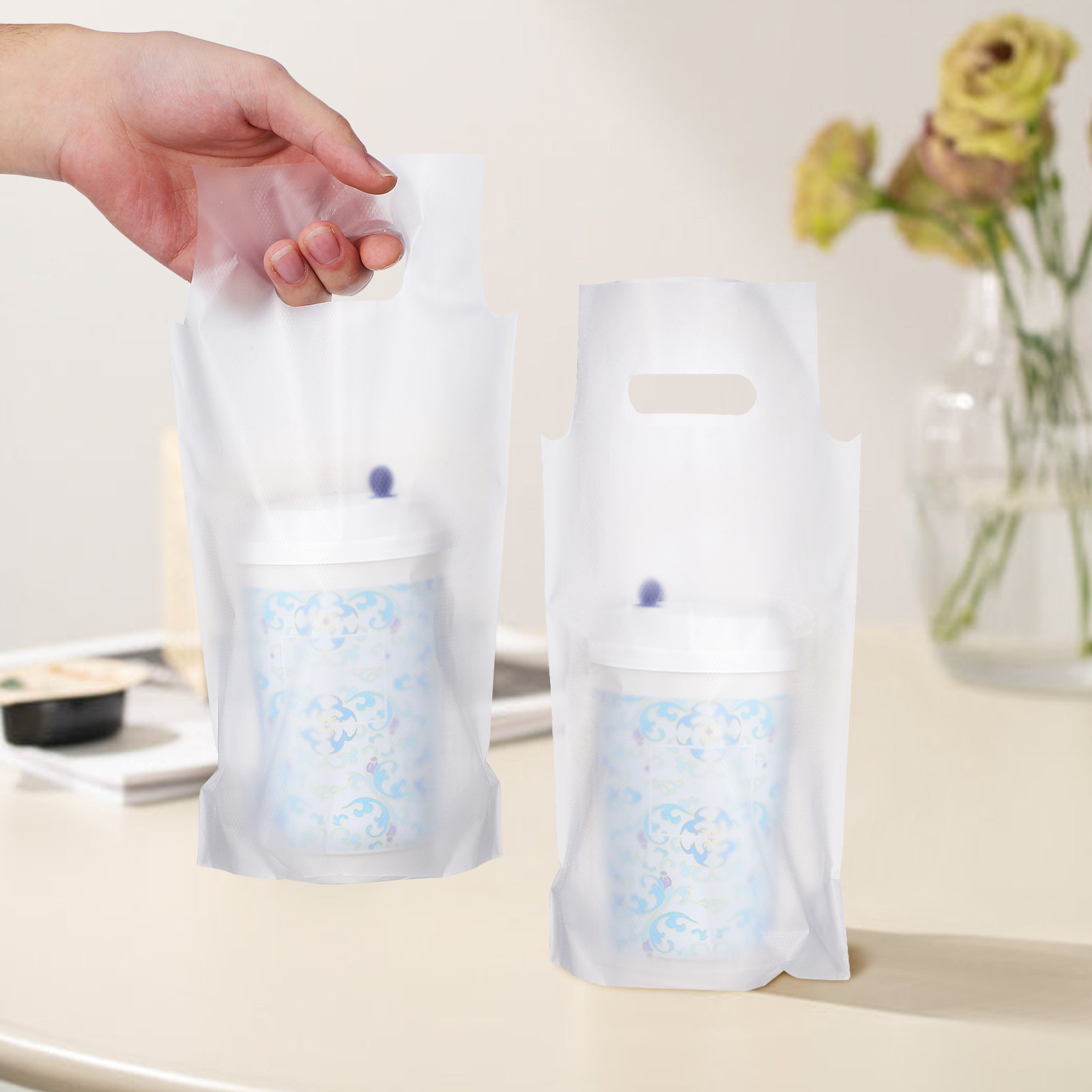 500Pcs Beverage Bags Handle Tr - Coffee Tea Milk recension och pris