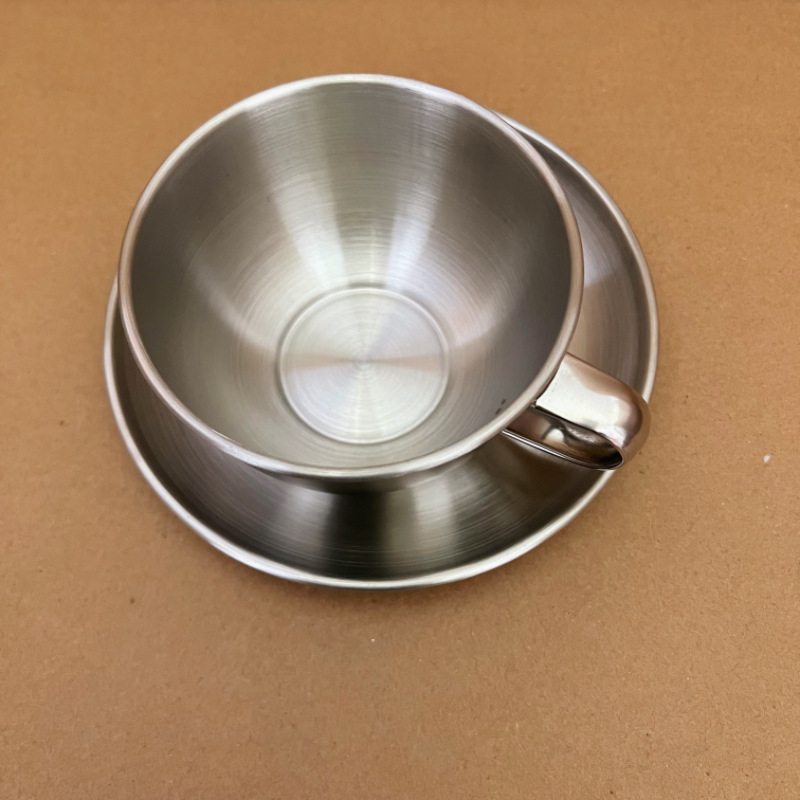 Retro Stainless Steel Coffee C - Espresso Cup Saucer recension och pris