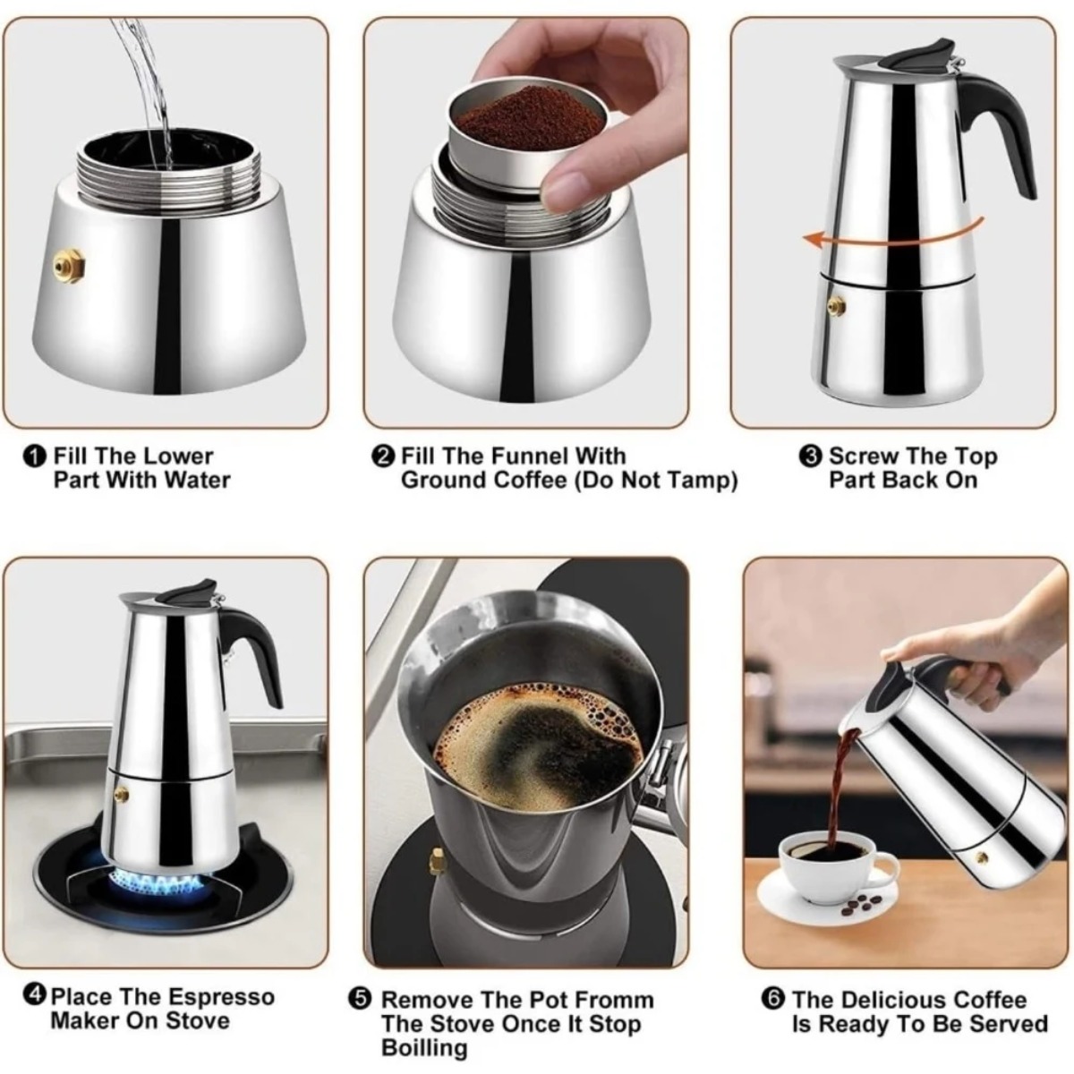 Portable Mocha Coffee Pot Stai - Coffee Tea Pots recension och pris