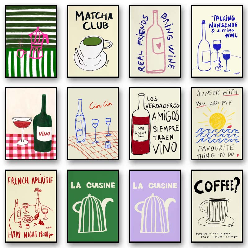 1pc frameless Canvas Painting  - Draw Coffee And Tea recension och pris