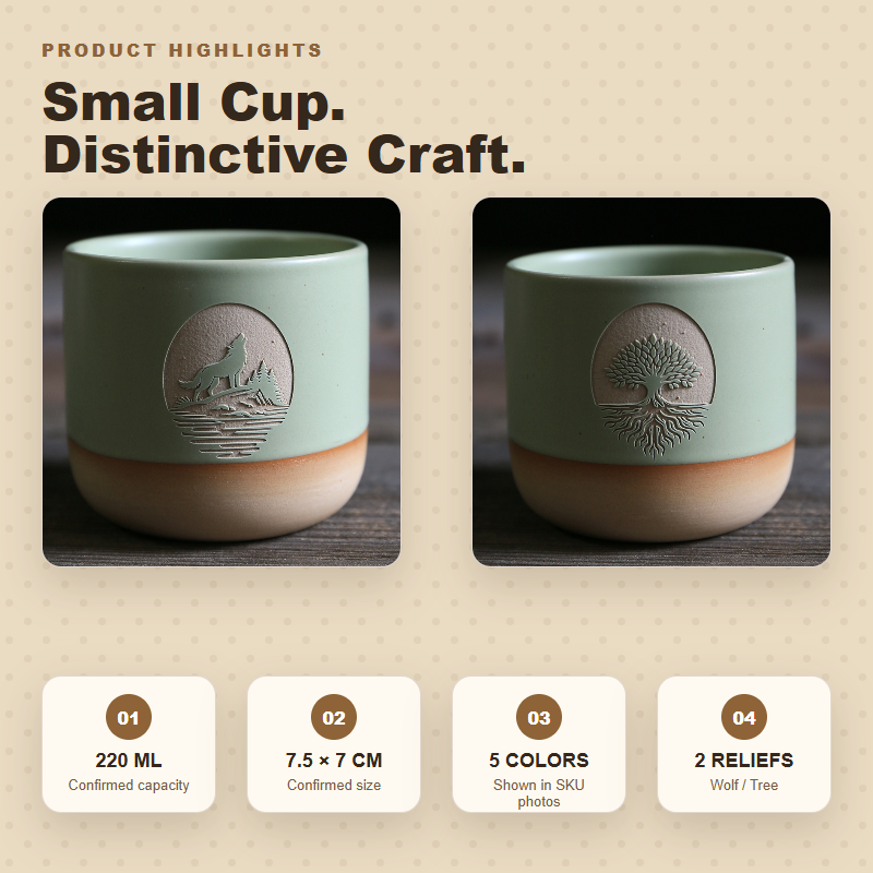 220ml Handleless Ceramic Espre - Espresso Cup Saucer recension och pris