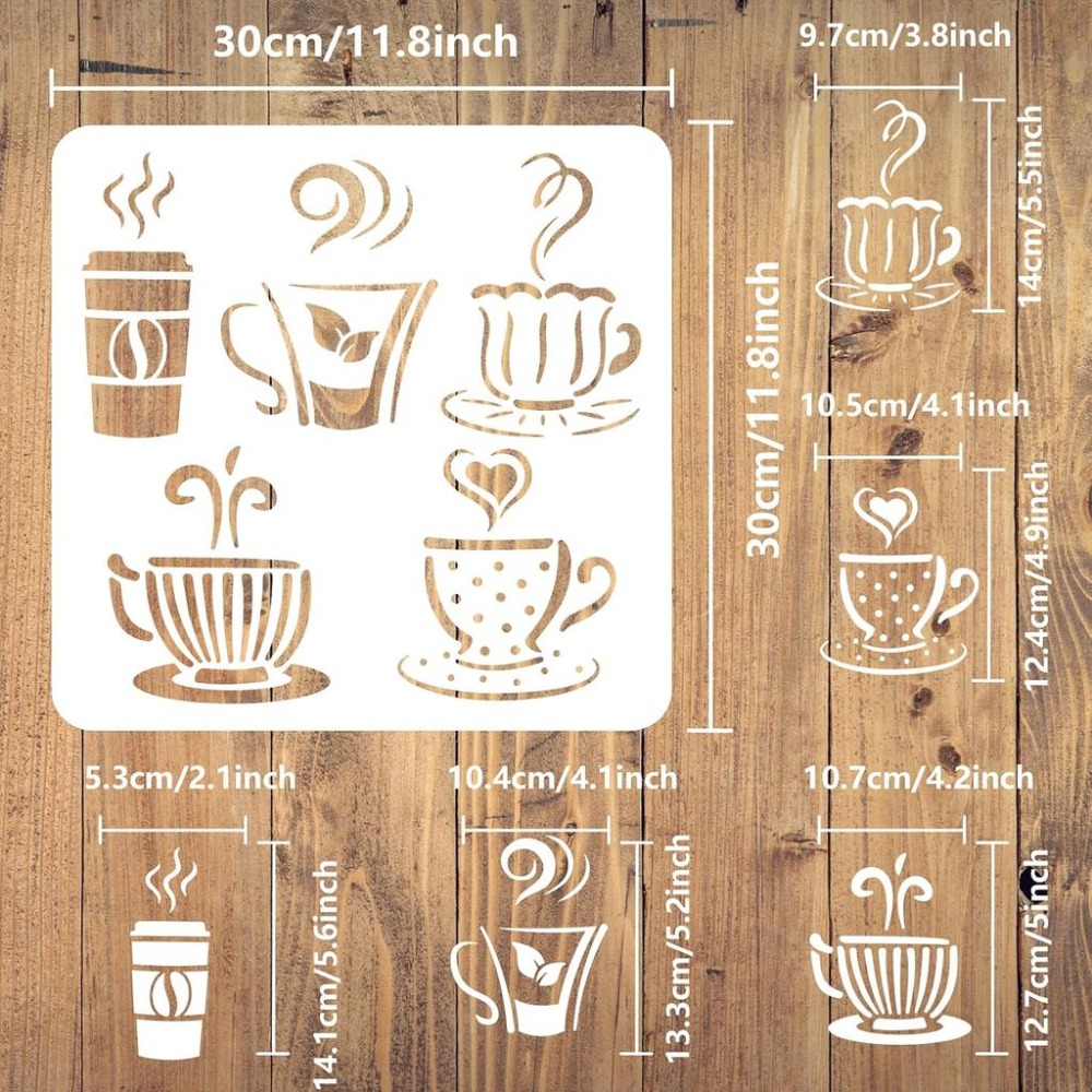 Hot Drinks Stencil for Paintin - Draw Coffee And Tea recension och pris