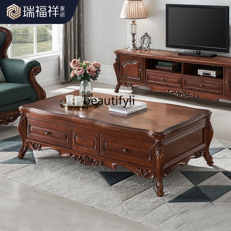 All solid wood coffee table Am - Draw Coffee And Tea recension och pris