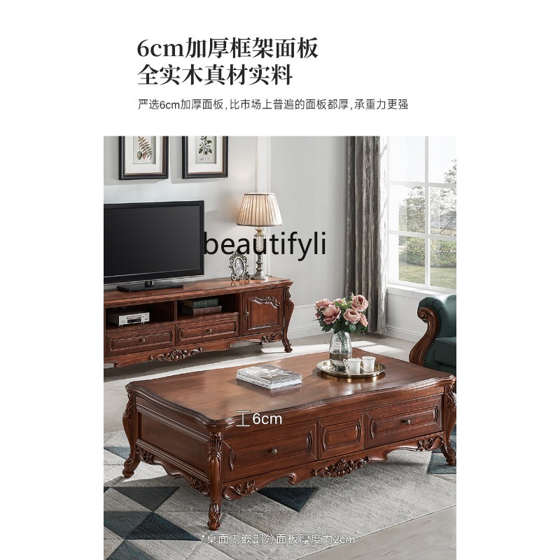 All solid wood coffee table Am - Draw Coffee And Tea recension och pris